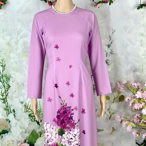 Ao dai Lua Nhat 3D bộ/set New beautiful Vietnamese set/bo 

size M L XL 3XL 4XL
